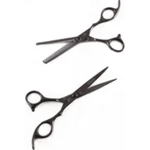 Genérico - Set Tijeras Filo Navaja + Esculpidora Color Negro