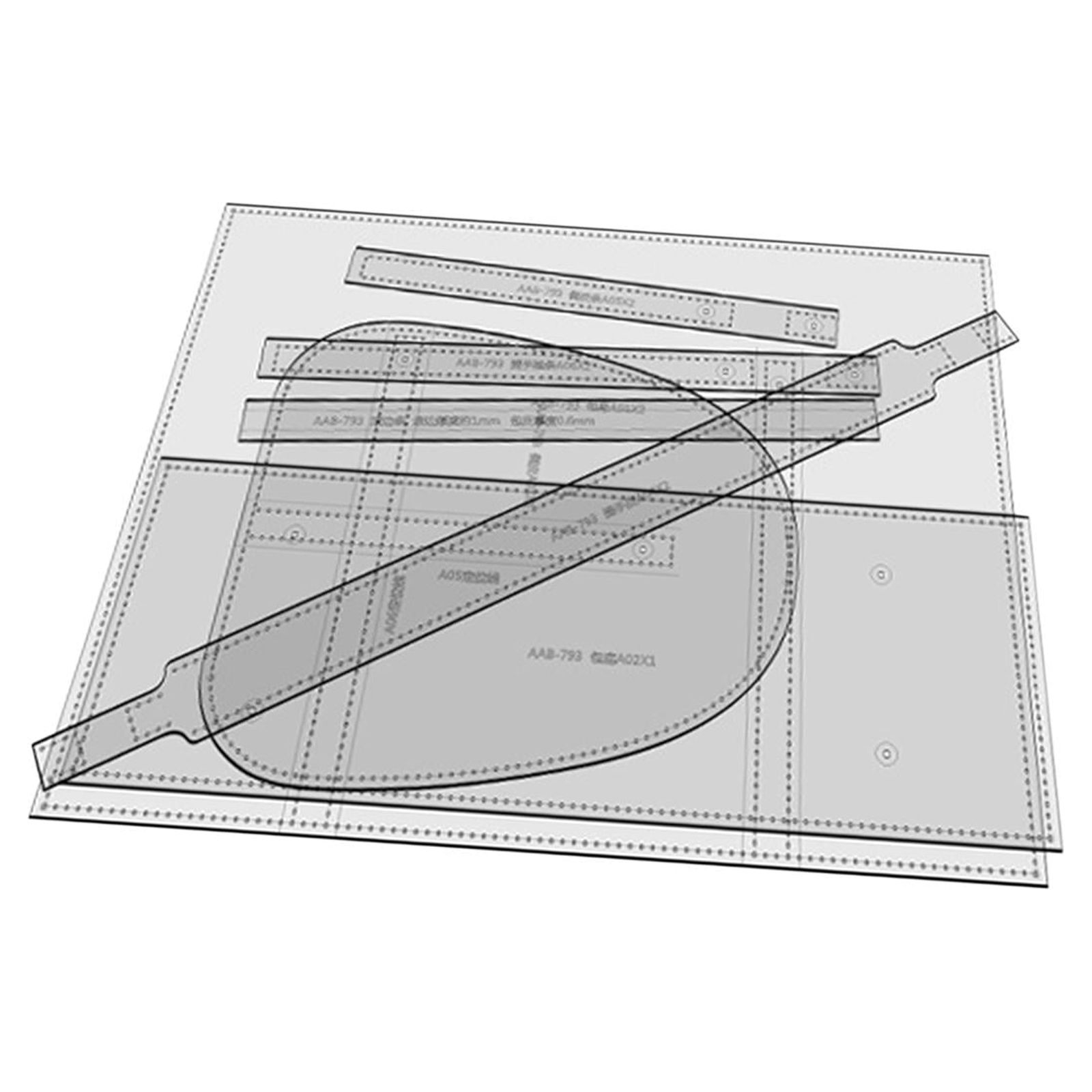 Magideal - Plantilla De Bolso Plantillas De Cuero Aab-793 Diseño De Bolso De Mano Diy Herramienta De Costura Artesanal Tejer Cuero Artesanía Acrílico Cuero Bolso