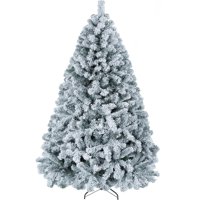 Árbol De Navidad Yaheetech De 6 Pies De Abeto Cubierto De Nieve Con 820 Puntas