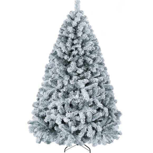 Árbol de Navidad Yaheetech 6 Pies Abeto Flocado Blanco