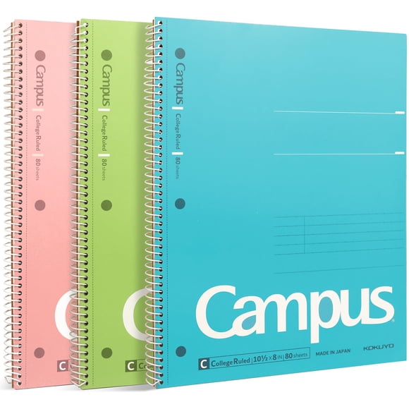 Cuaderno KOKUYO Campus Spiral, paquete de 3 unidades, 10,5 x 8 cm, 80 hojas