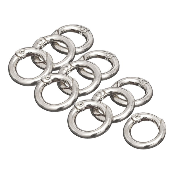 10 Uds. Mosquetón De Ganchos Redondos Con Resorte Circular Para Llaveros Llave Argent 20mm