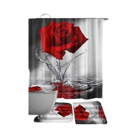 Mylhogar - Set De Baño 5 Piezas Cortina Mas Alfombras Mas Forro De Ducha