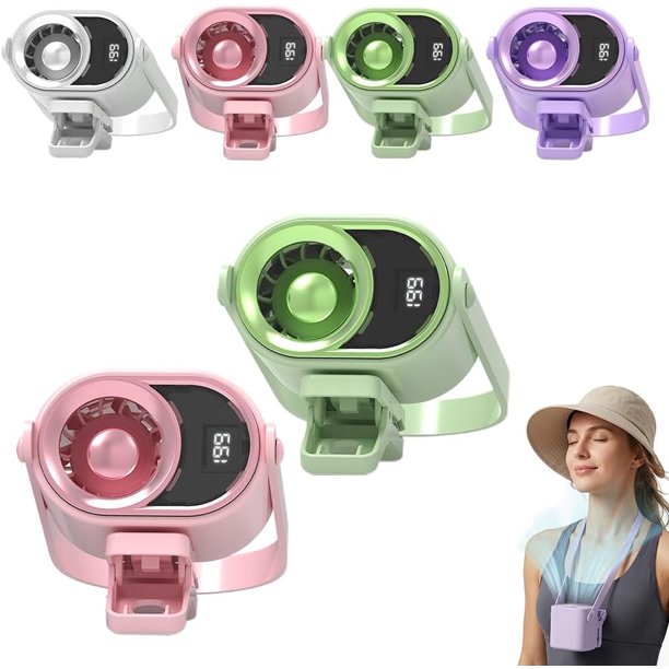 Ventilador clip coche aire acondicionado USB recargable LED 360° rotación coche oficina camping