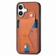 thumbnail image 5 of Funda Resistente para iPhone 16 con Tarjetero y Soporte, Diseño Magnético Marrón, 5 of 5