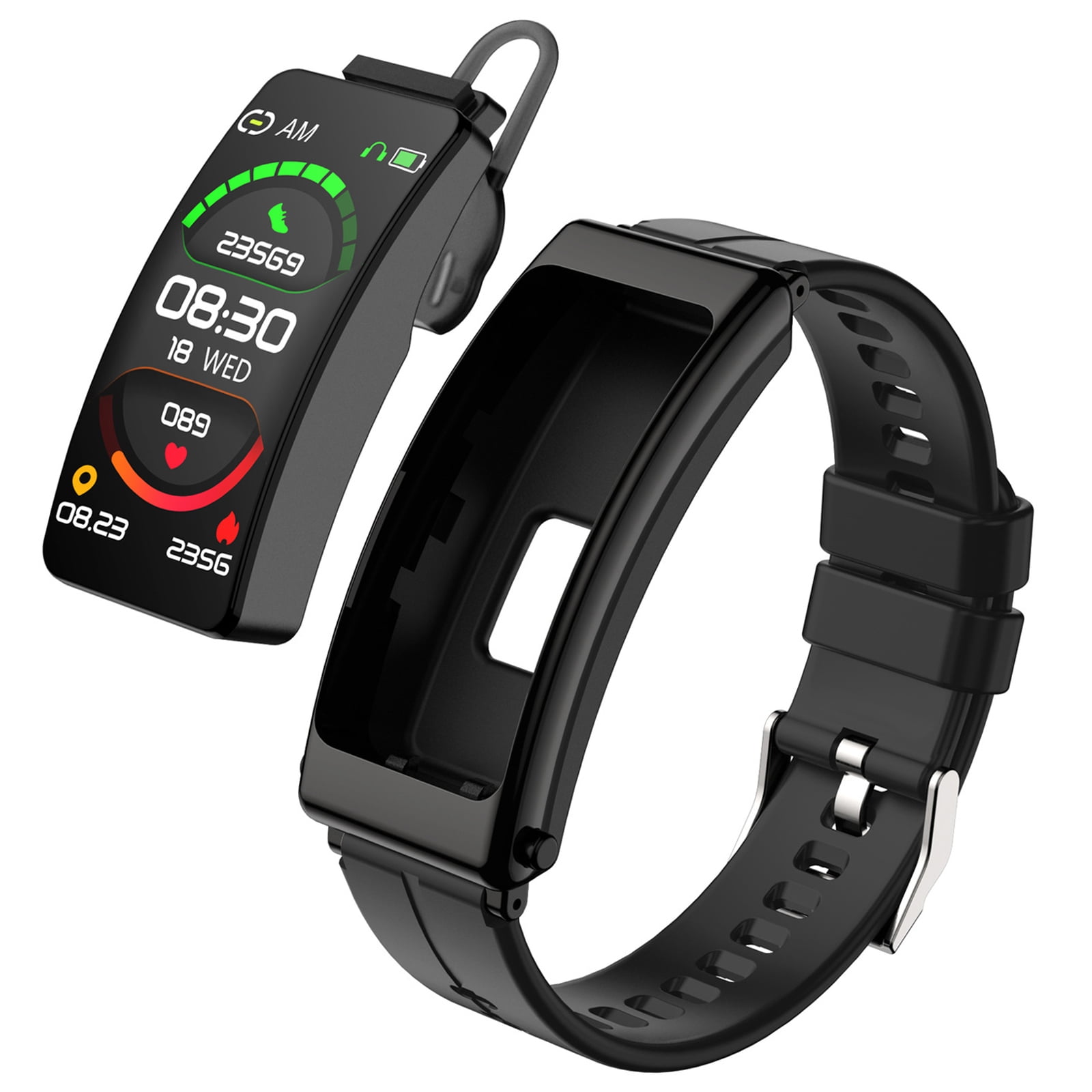 Genérico - Pulsera Inteligente Con Auriculares Integrados - Pantalla Táctil, Resistente Al Agua, Conectividad Inalámbrica, Reproducción De Música, Contador De Pasos