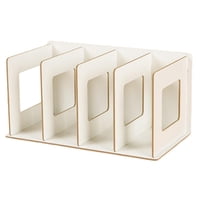 Magideal - Estantería De Madera Para Escritorio, Organizador De Archivos, Decorativa, Multifuncional, Para Almacenamiento De Libros, Estante De Exhibición Para Blanco