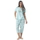 thumbnail image 2 of Pijama Algodón Capri Estampado Margaritas | Estilo Natural, 2 of 2