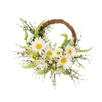 Magideal - Floral De 17,7 Pulgadas, Hojas , Colgante De Pared Artificial Para Decoración De Puerta Delantera, Accesorios De Fotografía , F