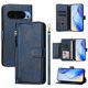 thumbnail image 1 of Funda tipo cartera para GOOGLE Pixel 9 Pro XL con bolsillo con cremallera, tarjetero, soporte, correa para la muñeca y tapa de cuero azul, 1 of 5