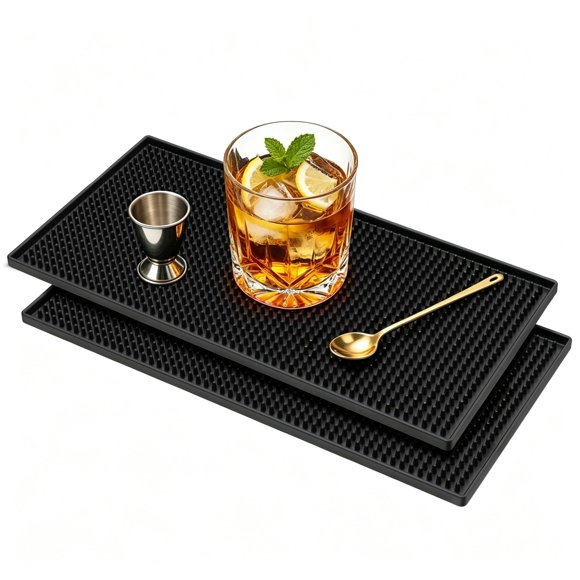 Alfombra para barra XIBANY 30 x 15 cm Antideslizante PVC Negra