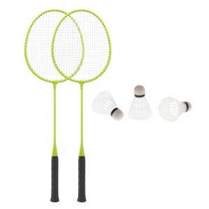 Magideal - 2X Raquetas De Bádminton Volante De Bádminton Raquetas De Tenis Con 3 Bolas De Nylon Raquetas De Bádminton Para Principiantes Playa Césped Jugar Niños Verde