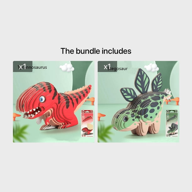Children's 3D Paper Puzzle, Dinosaur Three-dimensional Early Education Manual DIY Assembled Toy, Tyrannosaurus Rex Puzzle For Boys And Girls