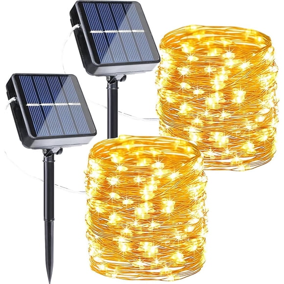 Guirnalda Solar Joomer 2 Pack 80 ft 24,4 m 240 LED Luz Cálida
