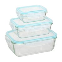 Set De 3 Contenedores De Vidrio Tapa Plastica 5Five