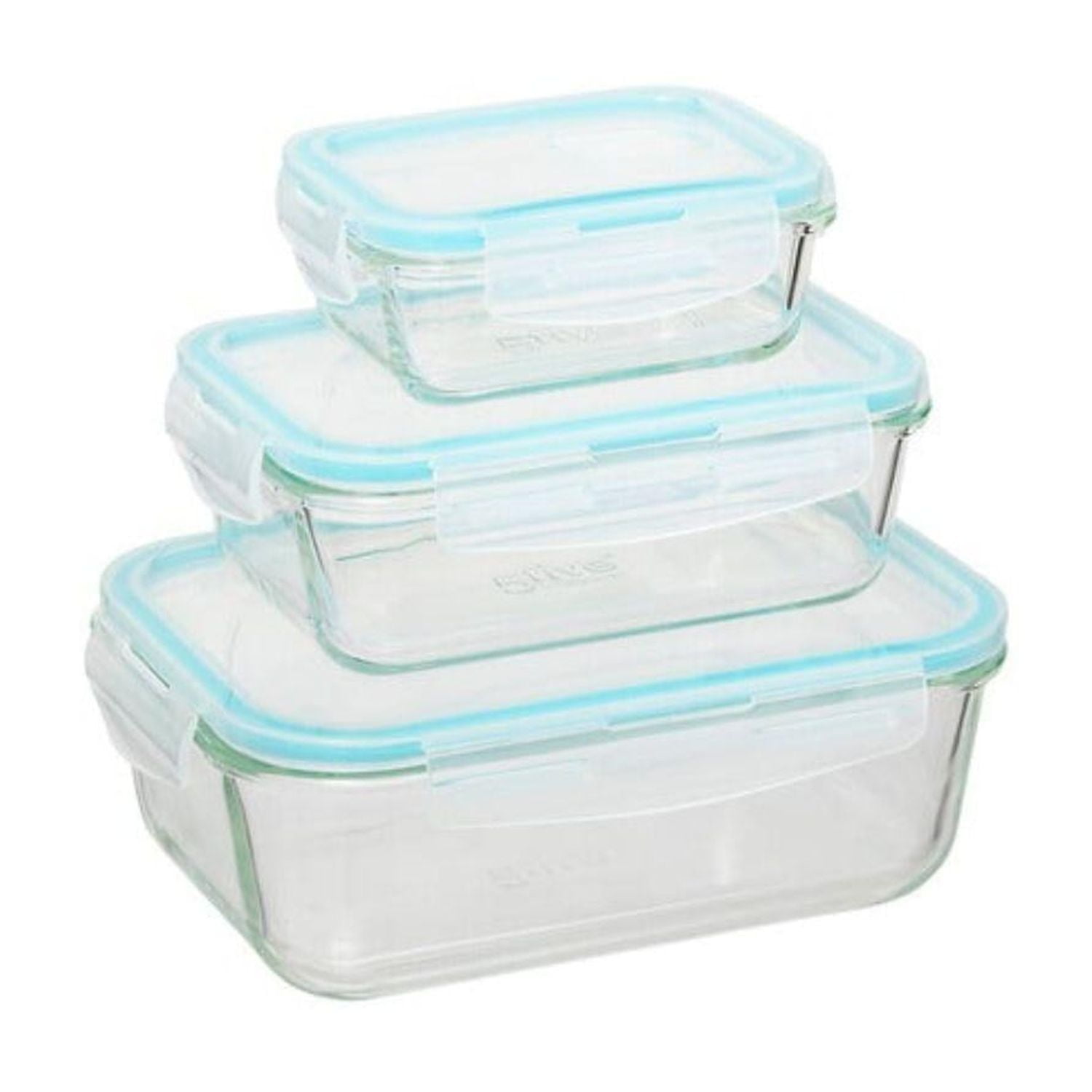 Set De 3 Contenedores De Vidrio Tapa Plastica 5five