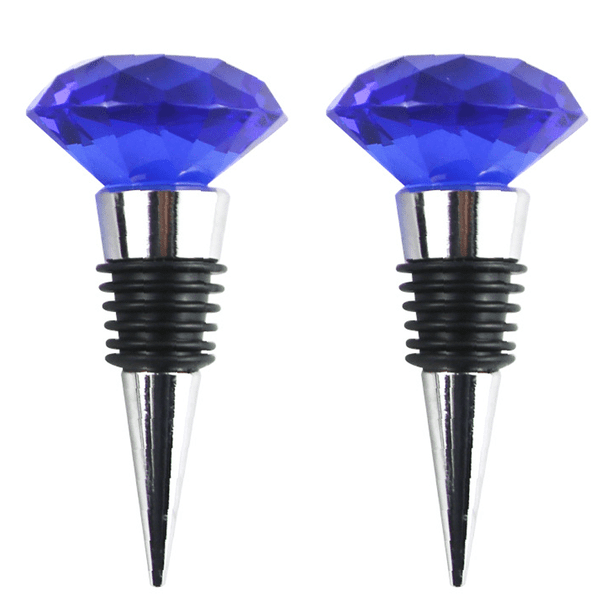 Tapón decorativo de cristal para botellas de vino y bebidas, fabricado en aleación de zinc y vidrio, reutilizable.