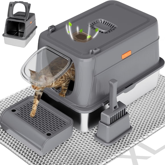 Caja de Arena Citylife Acero Inoxidable XL Gris Oscuro