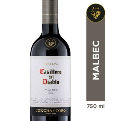 Vino Tinto Malbec 13.5° Reserva Caja 750 Cc Casillero Del Diablo