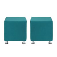 Bodevir - Set Pouf Cali 1C Felpa 12 Turquesa