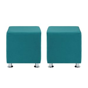 Bodevir - Set Pouf Cali 1C Felpa 12 Turquesa