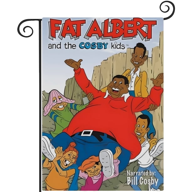 Fat Albert y los Niños de Cosby-bandera de jardín temática. Regalo perfecto para fans, amigos y familiares, ideal para actividades al aire libre y decoración de fiestas.28CM*45CM