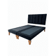 thumbnail image 2 of Cama Dos Plaza Lineal Negro Felpa, 2 of 3