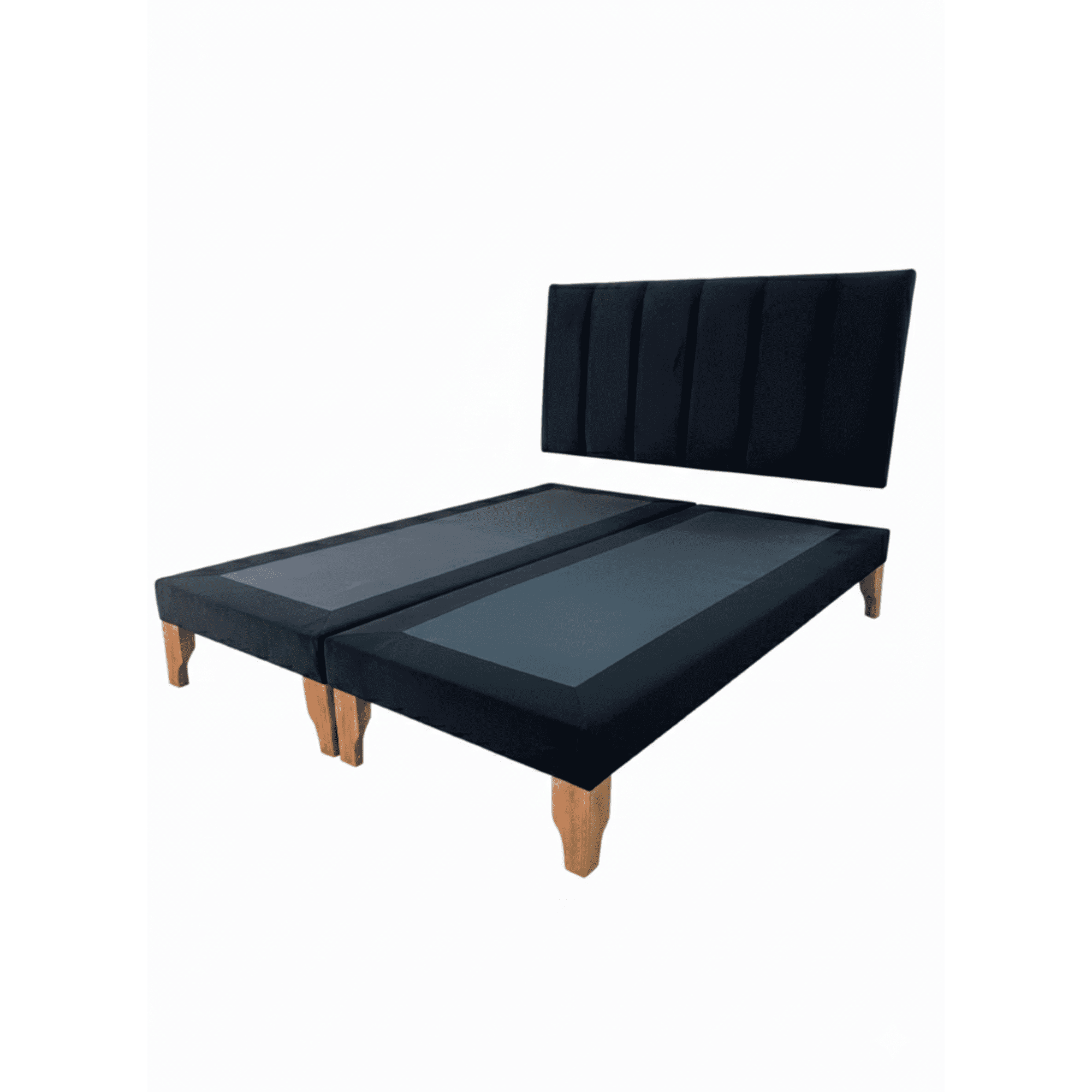 Muebles New - Cama Super King Lineal Negro Felpa
