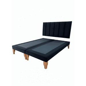 Muebles New - Cama Super King Lineal Negro Felpa