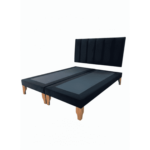 Muebles New - Cama Super King Lineal Negro Felpa