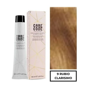 Care Code - Tintura Profesional Permanente 100Ml Rubio Clarisimo 9 + Oxigen 150 Ml 20 Vol