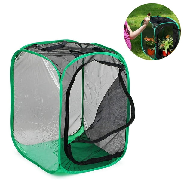 Jaula grande y alta para mariposas, terrario plegable, jaulas emergentes, red para insectos y mariposas para criar.