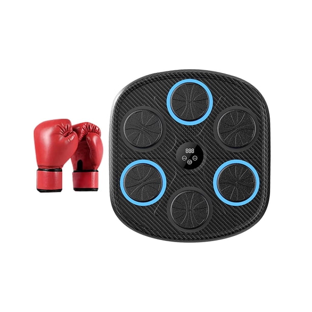 Máquina De Entrenamiento De Boxeo Musical Para Adultos, Objetivo De Pared De Boxeo Con Música Electrónica Con Guantes De Boxeo Rojos De Fibra De Carbono