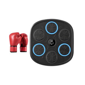 Ioensy - Máquina De Entrenamiento De Boxeo Musical Para Adultos, Objetivo De Pared De Boxeo Con Música Electrónica Con Guantes De Boxeo Rojos De Fibra De Carbono