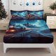 thumbnail image 1 of This Fitted Sheet Set Features a Magical Train And Starry Castle Theme Embarking on a Fantastical Nighttime Adventure The Stretchy Design Perfectly Fits Your Be, 1 of 1