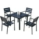 thumbnail image 1 of Juego de comedor cuadrado 80 cm Terraza, Restaurante, exteriores 4 personas resistente al sol y agua Negro, 1 of 14