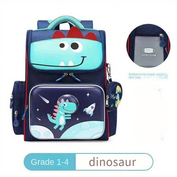 Children's 3D Cute Cartoon Backpack Load-reducing Spine Protection Schoolbag Waterproof Backpack With Reflective Strip