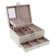 thumbnail image 4 of Caja De Tachuelas De Exhibición De Almacenamiento De Joyería Portátil De Cuero Multicapa Blanca, 4 of 5