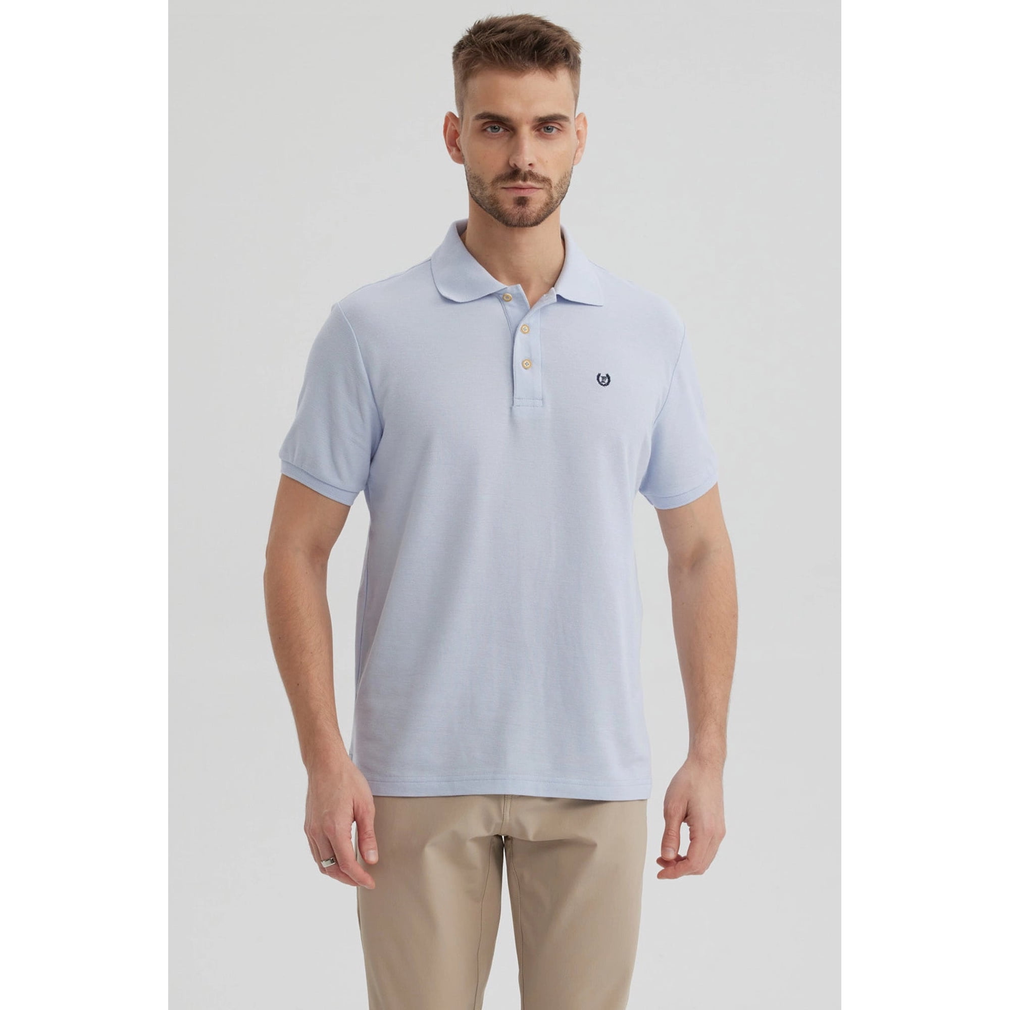 Fashionspark - Polera Hombre Pique Básica Lisa Celeste - V