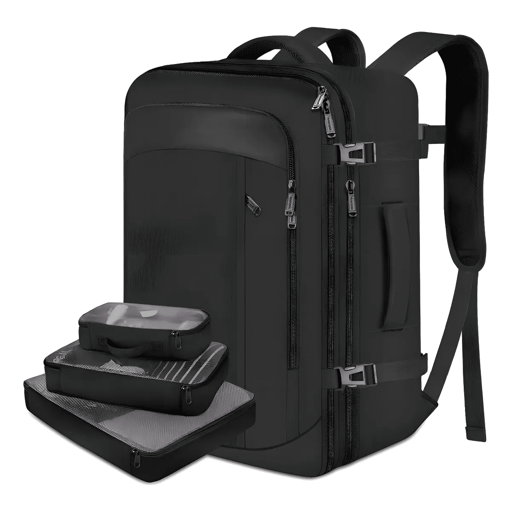 mochila Belug Viaje 1215 Negra Impermeable Expandible Antirrobo 50l Negra