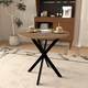 thumbnail image 2 of 31.5 Inch Round Dining Table, Small Circle Kitchen Table with Metal Black Legs for 2-4 people,Modern Dining Room Table, Brown (only table), 2 of 3