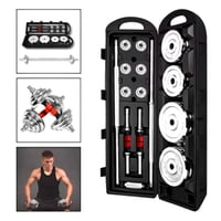 Set Mancuernas Barra Extendible 50 Kg Boomfit Cromo Maleta