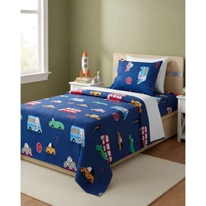 Casa Sol - Juego De Sabanas De Verano Autitos Niño Infantil 1 Plaza