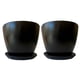 thumbnail image 1 of Set de 2 Maceteros y 2 Platos Biodegradables Actual Negro, 1 of 5