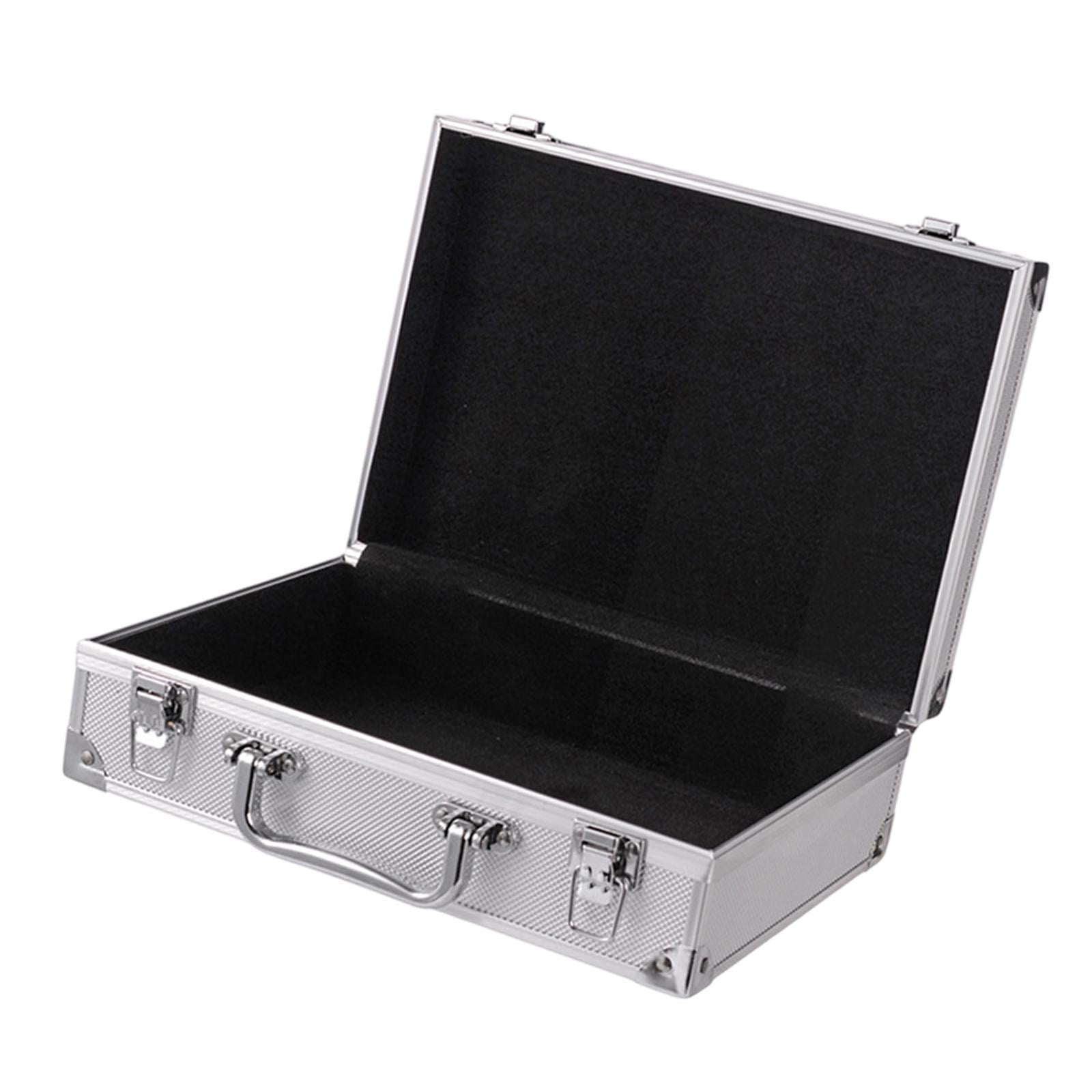 Magideal - Caja De Herramientas De Caja De Carcasa Dura Ligera Para La Caja De Almacenamiento De Micrófono Inalámbrico Caja De Almacenamiento De Aluminio Portáti Plata