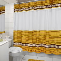 Mallorca - Juego De Cortina Para Baño Barras Mostaza 6 Piezas