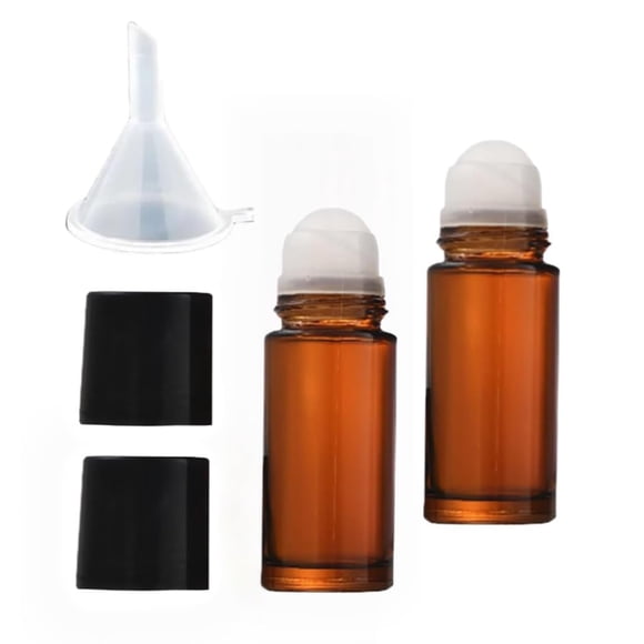 Frascos Rodillo de Vidrio LNYMZD 2 unidades 30 ml Marrón Recargables