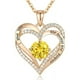 thumbnail image 1 of Collar HESHPAWS Love Pendant Birthstone Zirconia Plata, 1 of 3