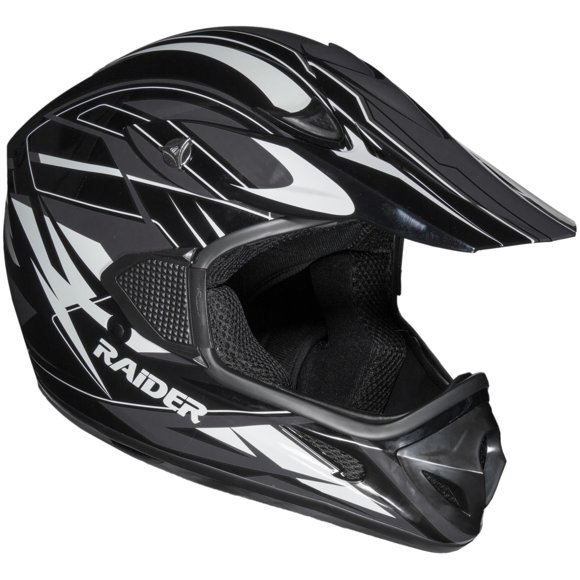Casco Raider RX1 Negro/Plata Talla Grande Adulto MX
