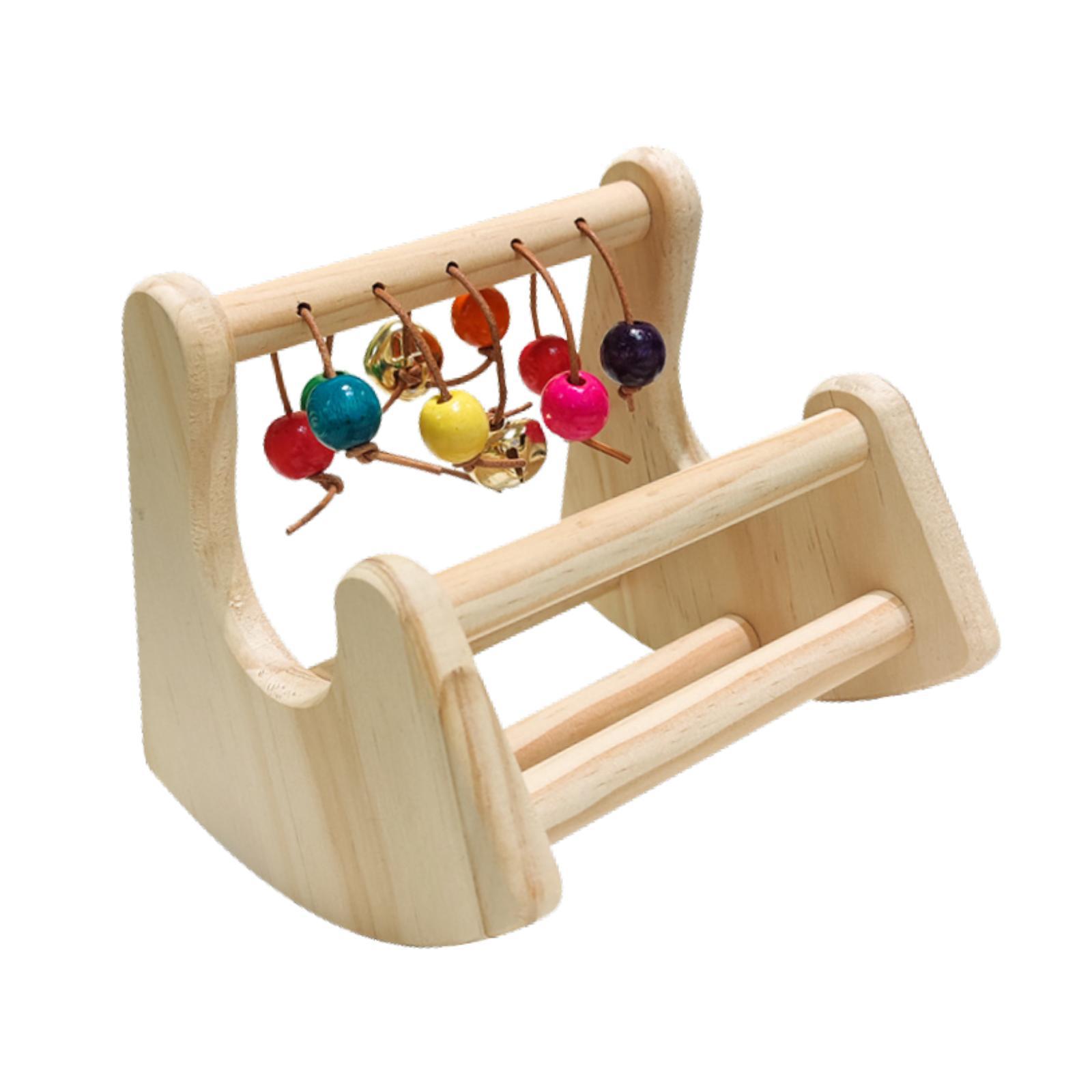 Magideal - Juguete De Percha Para Pájaros Mecedores, Juguete De Madera Para Loros, Accesorios Para Jaulas De Pájaros, Soporte Único Para Juegos De Pájaros, Perch